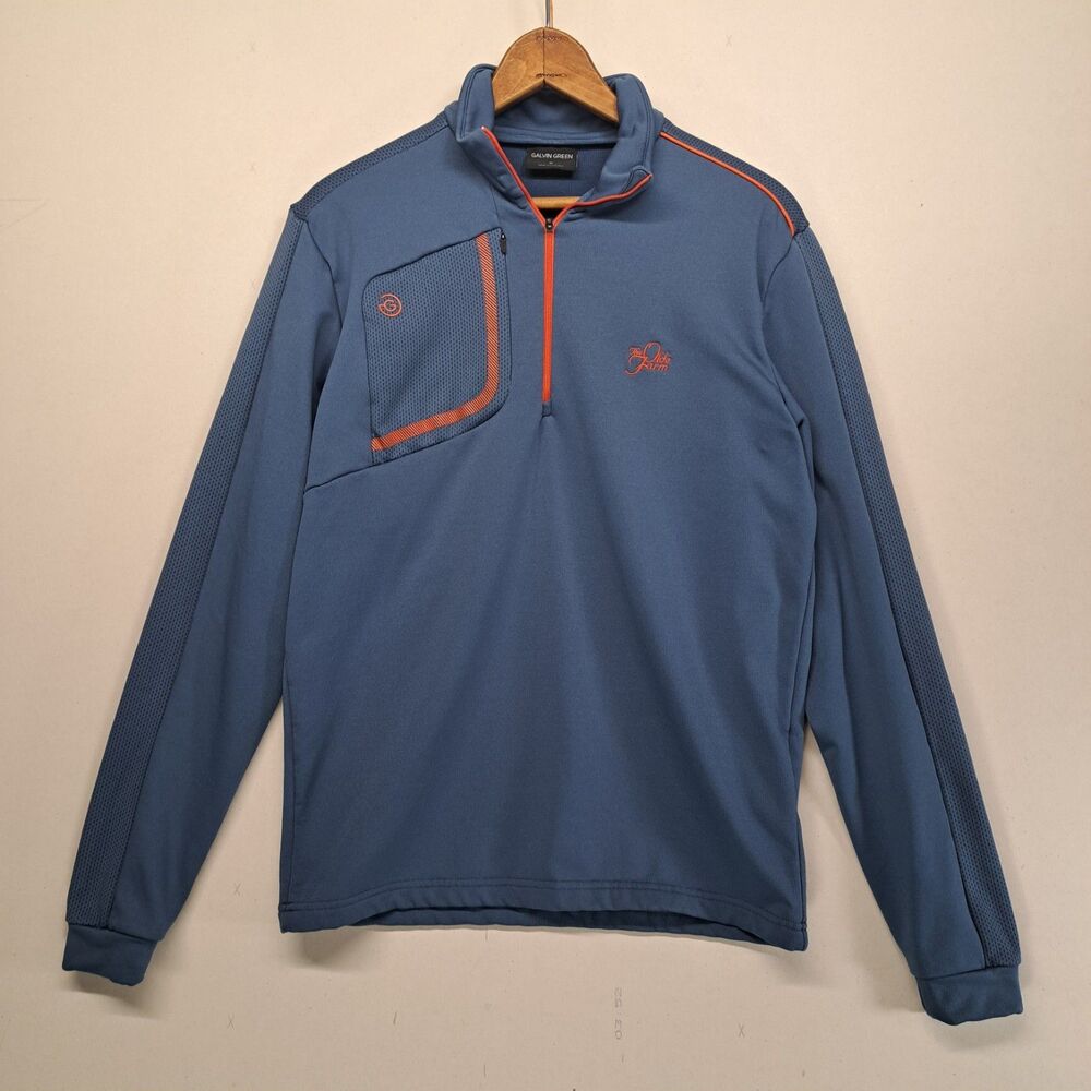 Galvin Green S / M Quarter Zip The Olde Farm Country Club Blue Golf Pullover